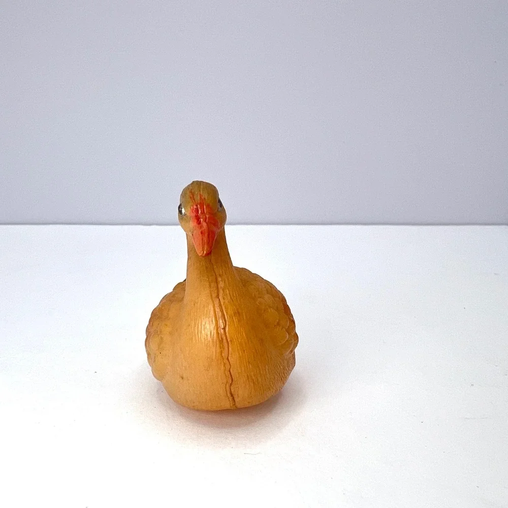 Antique Celluloid Miniature Duck Figurines 1930s Lot of 2 Toy Mallard Rattle‎